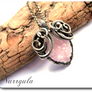 Pastel pink Quartz druzy and silver necklace