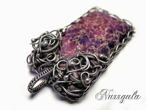 Purple geometric Jasper Silver pendant