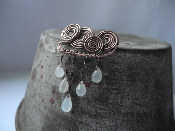 Rain cloud copper Moonstone brooch by nurrgula Rain cloud copper Moonstone brooch by nurrgula