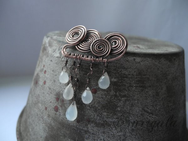 Rain cloud copper Moonstone brooch by nurrgula Rain cloud copper Moonstone brooch by nurrgula