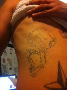 Exploding Skull Tat WIP