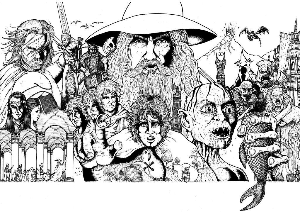 Download Lord of the Rings (black and white) by Smully on DeviantArt