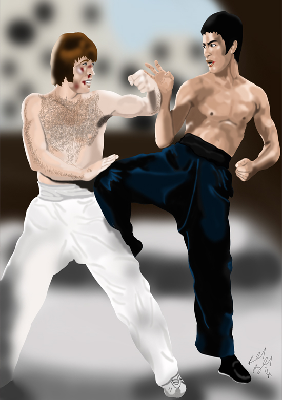 Bruce Lee vs. Chuck Norris by RonnieRags on DeviantArt