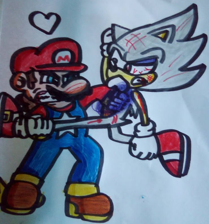 Mario Neo vs Hyper Sonic Fanart by Mizit on DeviantArt