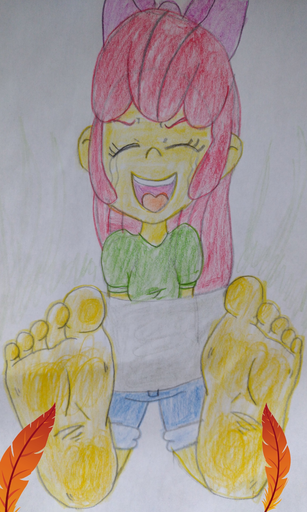 MLP EQG: Applebloom's Cowgirl Barefeet Tickle by Mizit on DeviantArt