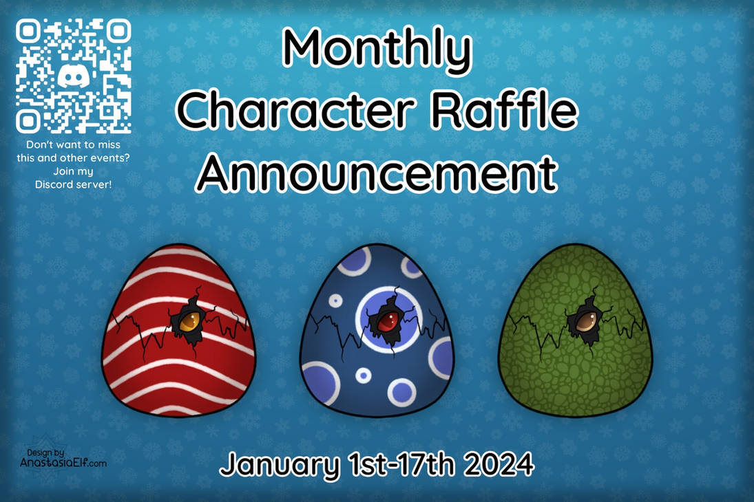 Monthly raffle announcement - January 2024 by AnastasiaElf on DeviantArt