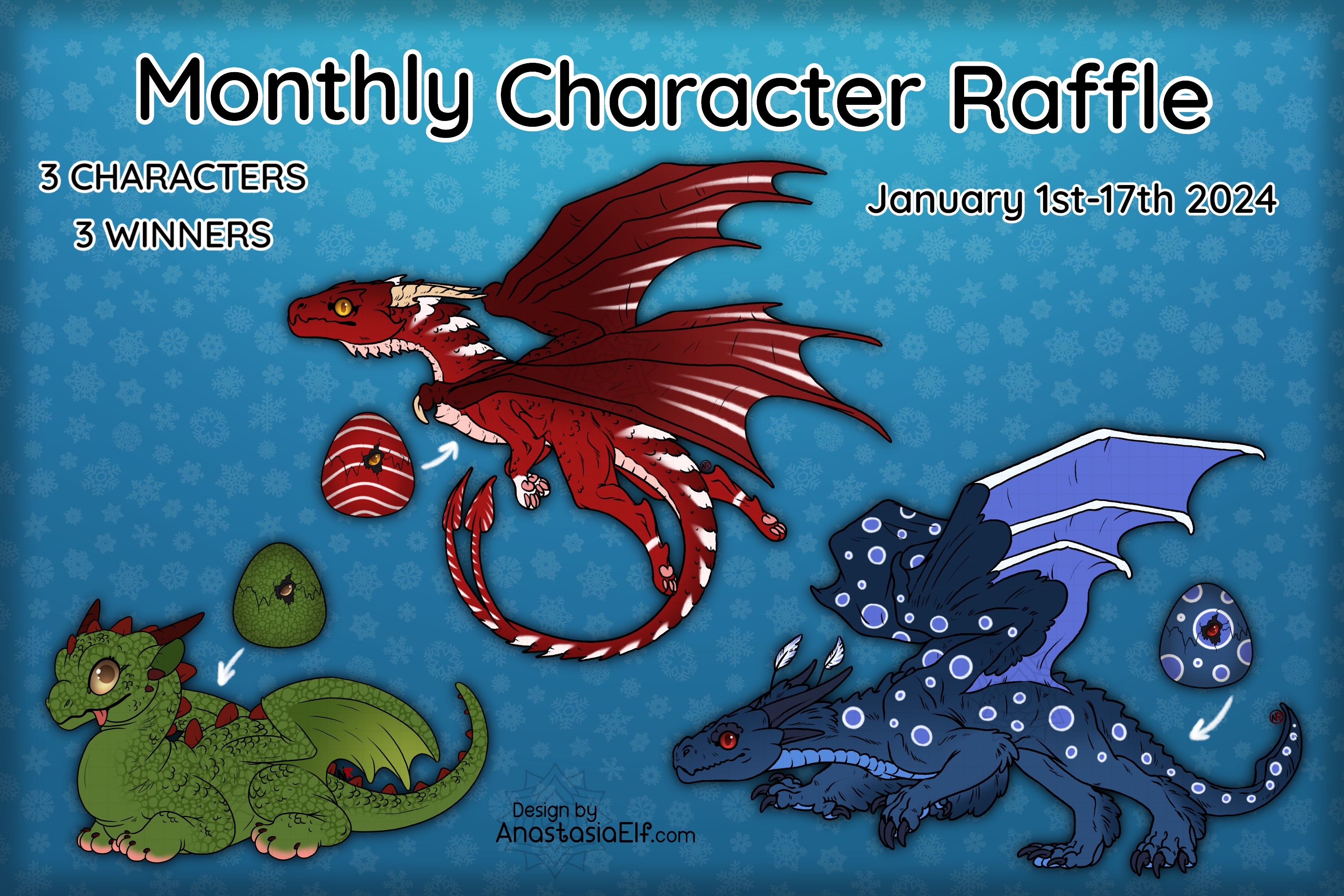 Monthly raffle announcement - January 2024 by AnastasiaElf on DeviantArt