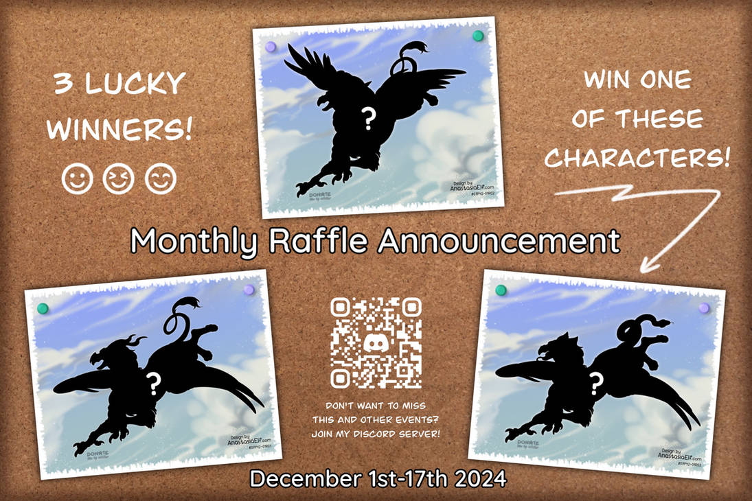 Monthly Raffle Text Monthly Raffle Announcement - December 2024 by AnastasiaElf on DeviantArt