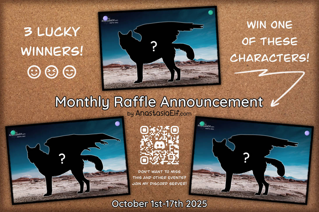 October Raffle Monthly Raffle Announcement - October 2025 by AnastasiaElf on DeviantArt
