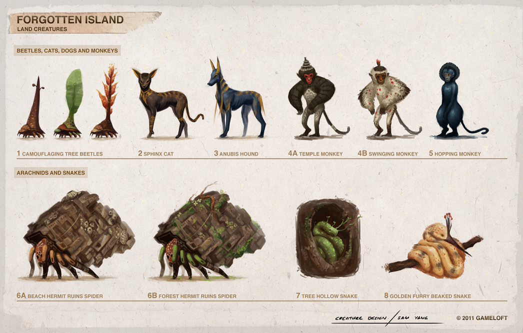 Forgotten Island Land Creatures