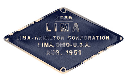 PRR Lima-Hamilton Diesel Builder's Plate