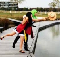 BUSHI! (Fem!Luffy and Fem!Zoro cosplay)