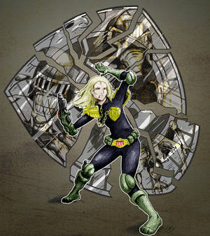 2000AD Judge Anderson (white outline)