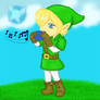 LoZ: Link playing the Ocarina