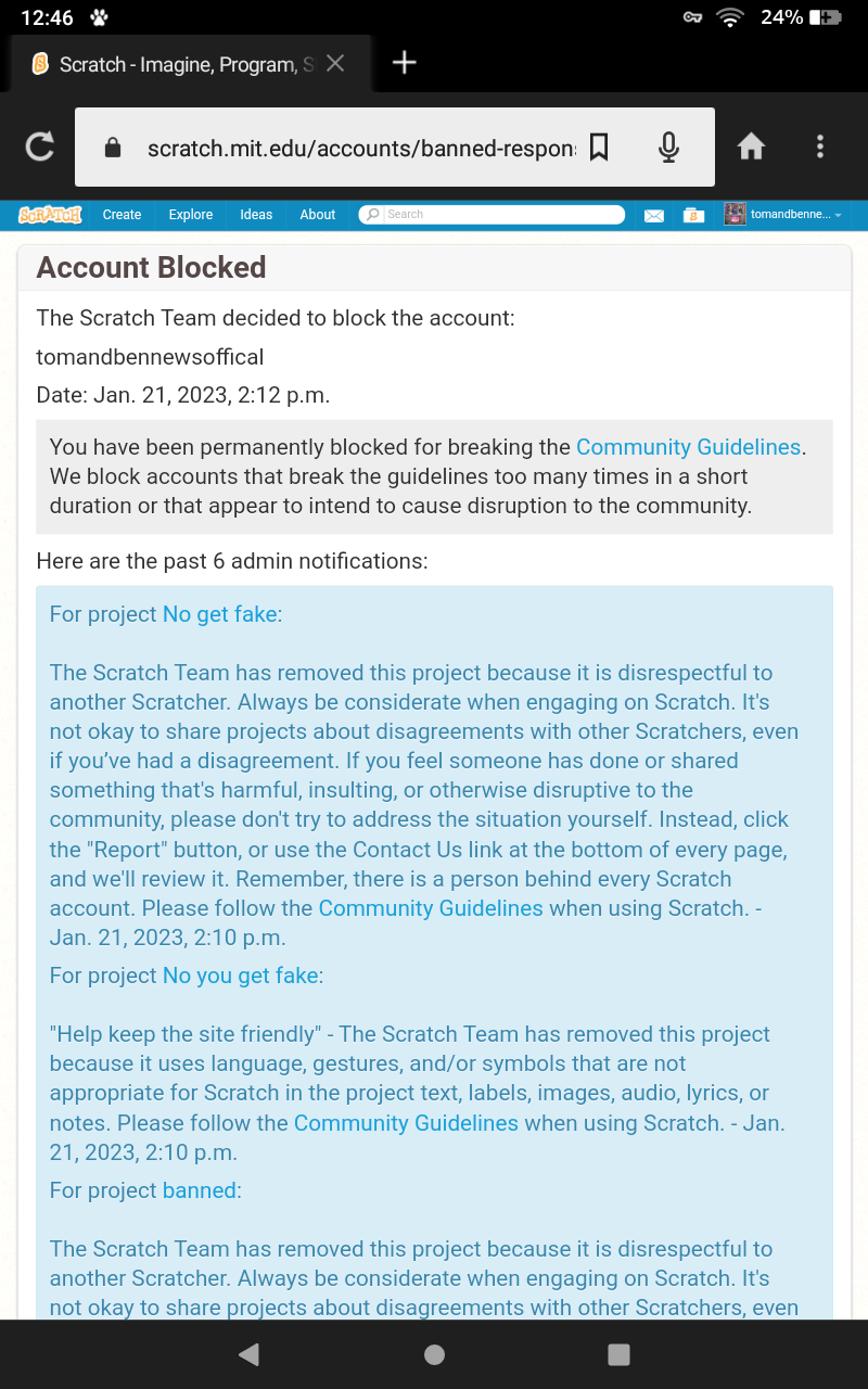 My Scratch Account Was Banned :( by tomandbennews on DeviantArt