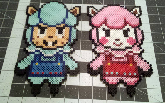 Animal Crossing Cyrus and Reese Perler Sprites