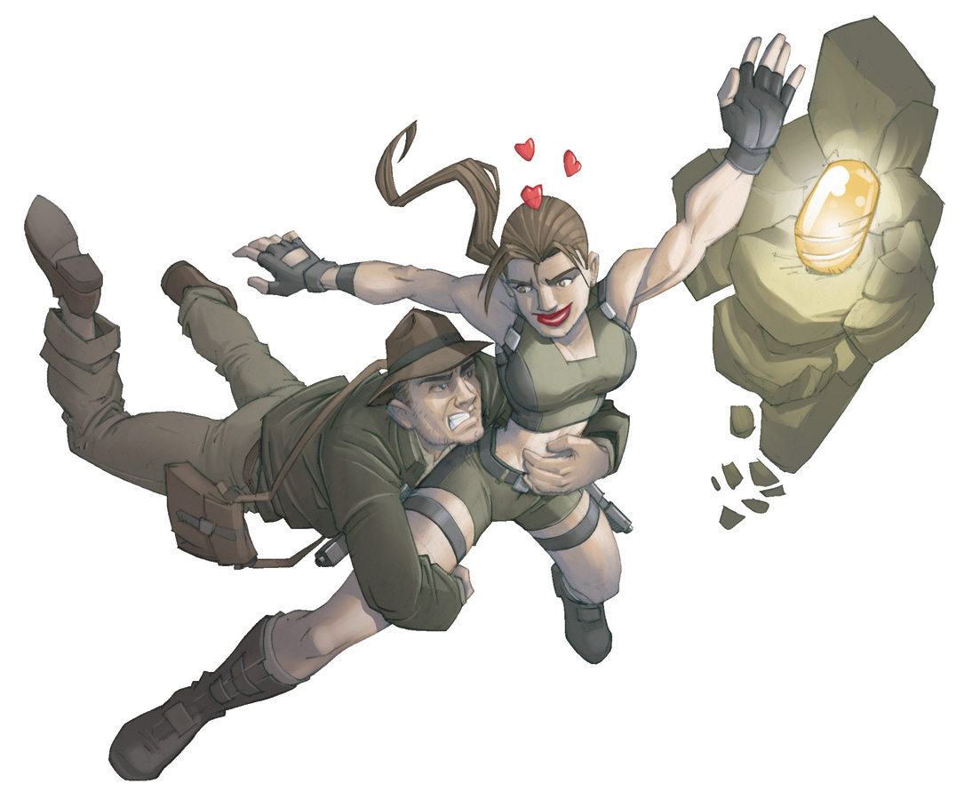 Indiana Jones y Lara Croft