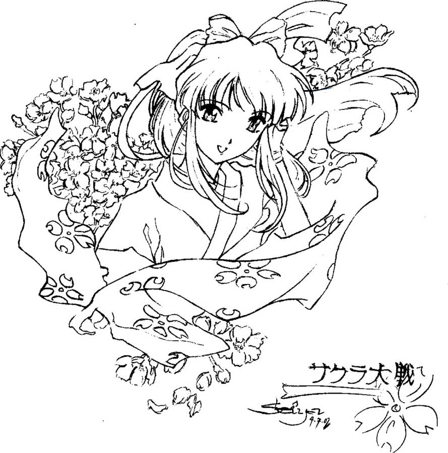 Sakura Shinguuji Lineart