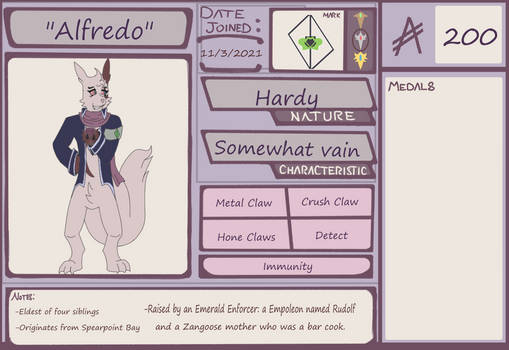 PMD-Outlaws Character APP: Alfredo