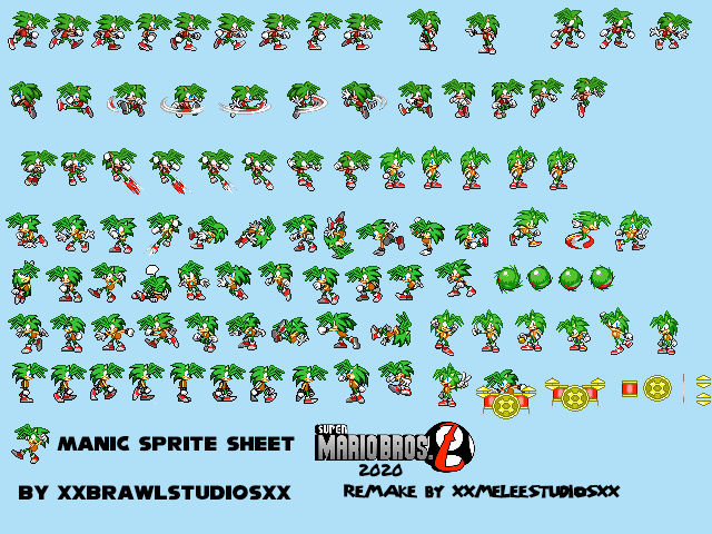 Manic Sprite Sheet (Super Mario Bros. Z 2020) by XxBrawlStudioxX on ...