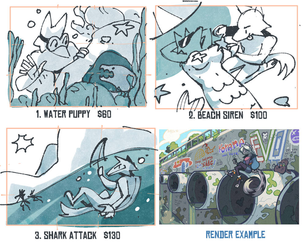 Water themed YCHes! 0/3 taken by pofdjie on DeviantArt