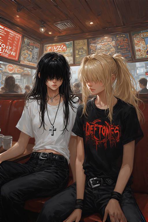 Maria and Emily at Pizzeria