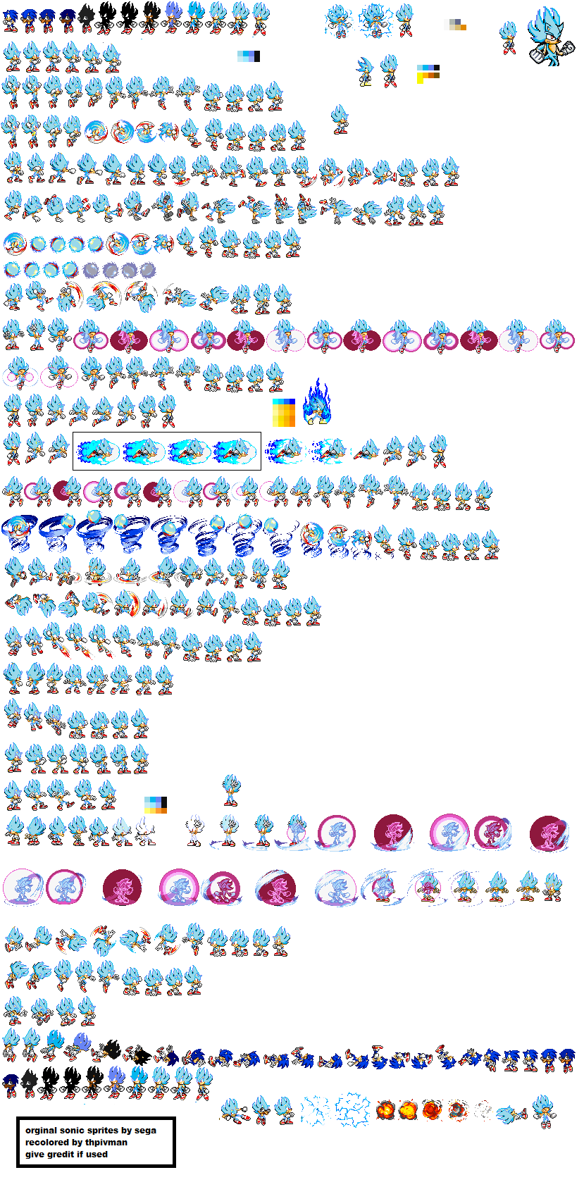 Hyper Sonic 2 Sprite Sheet by fnafan88888888 on DeviantArt