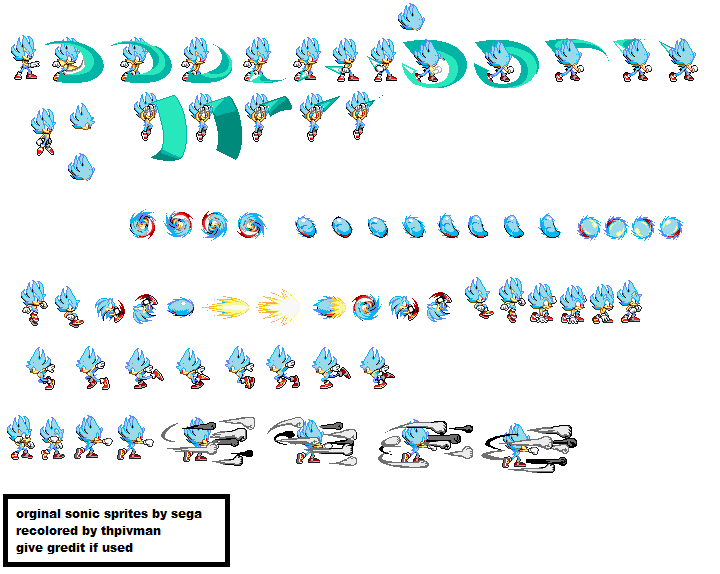 New Fleetway Super Sonic sprite sheet by ScorpioSPDR on DeviantArt