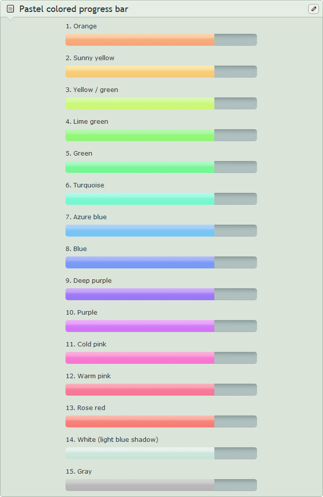 Pastel progress bars (custom widgets) by UszatyArbuz Pastel progress bars (custom widgets) by UszatyArbuz