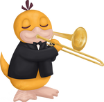 Psyduck playing trombone for Charity-Guild by UszatyArbuz