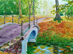 Oil Painting Original Landscape Bridge
