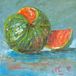 Watermelon Still Life Oil on canvas