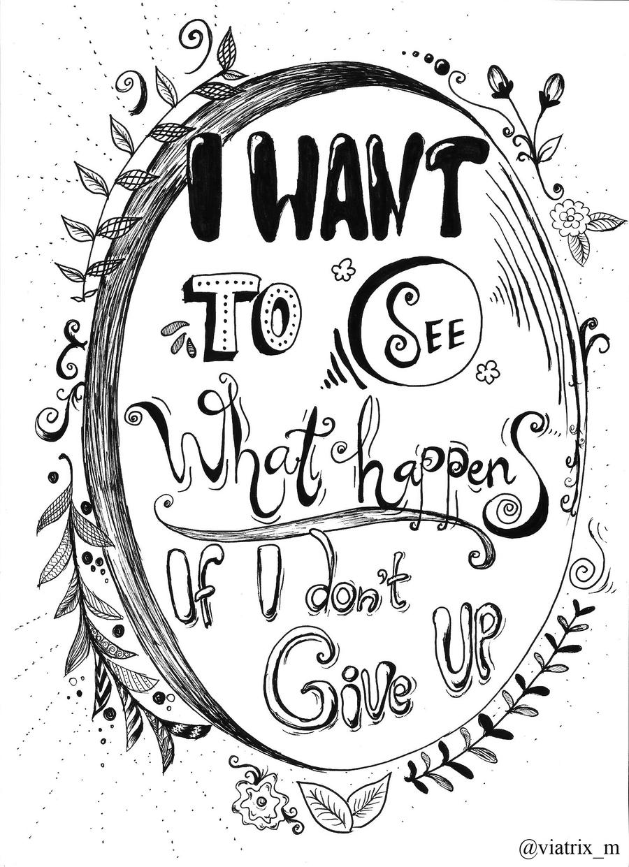 Don't give up - Handlettering