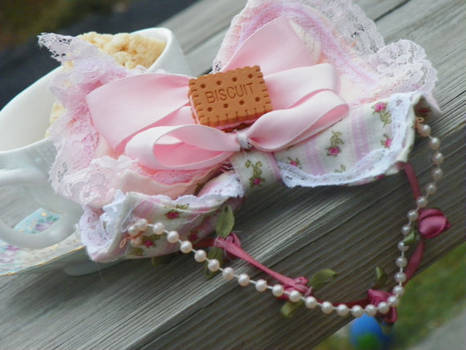 OOAK Sweet Lolita Vintage Lace Kawaii Biscuit Bow