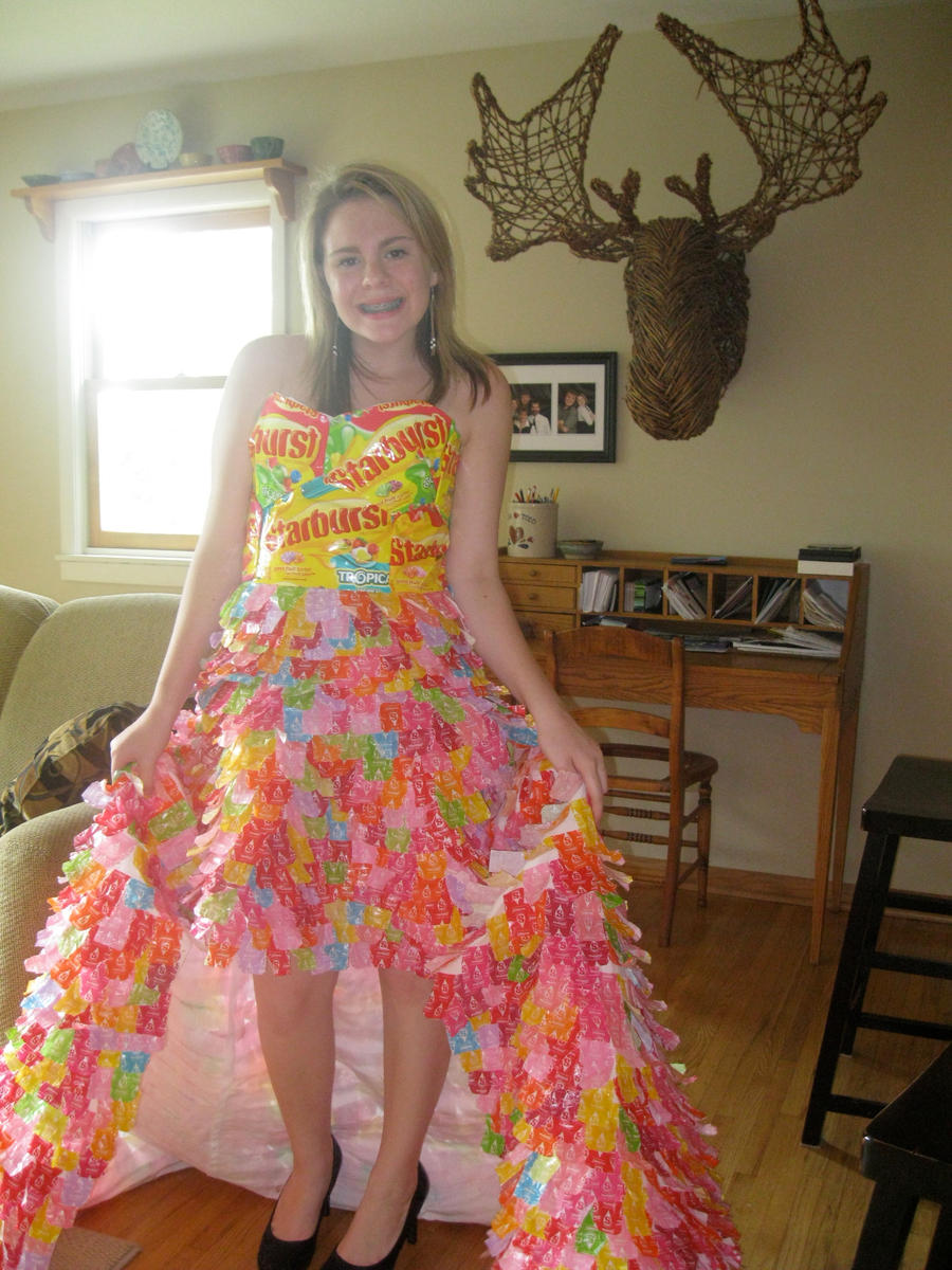 candy wrapper prom dress Candy Couture: 8 Dresses Made With Candy Wrappers