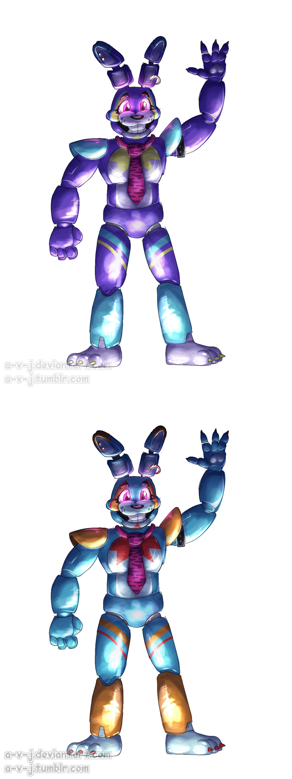 Glamrock Bonnie(shaded and recolor) by A-V-J on DeviantArt