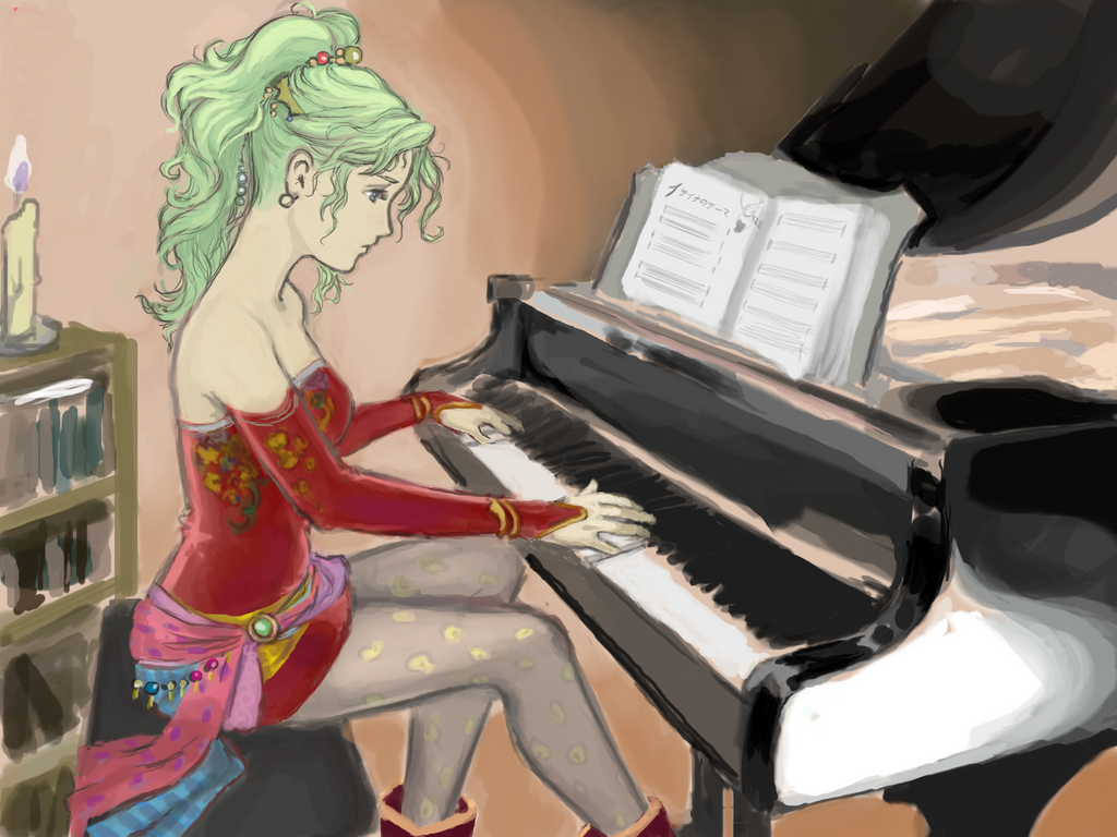 Terra on piano