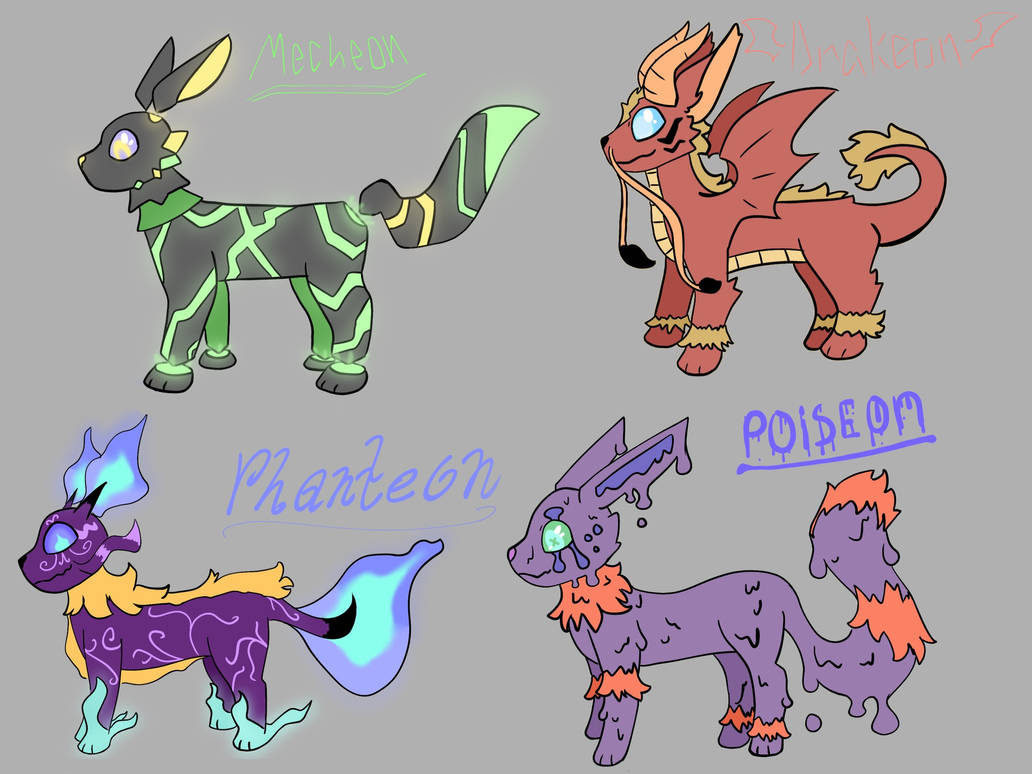 Hunneon Fanart Eeveelutions by OliveTree323 on DeviantArt