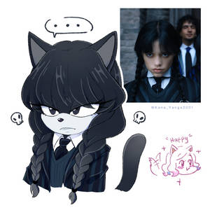 Wednesday Addams (sonic style) Wednesday the Cat 