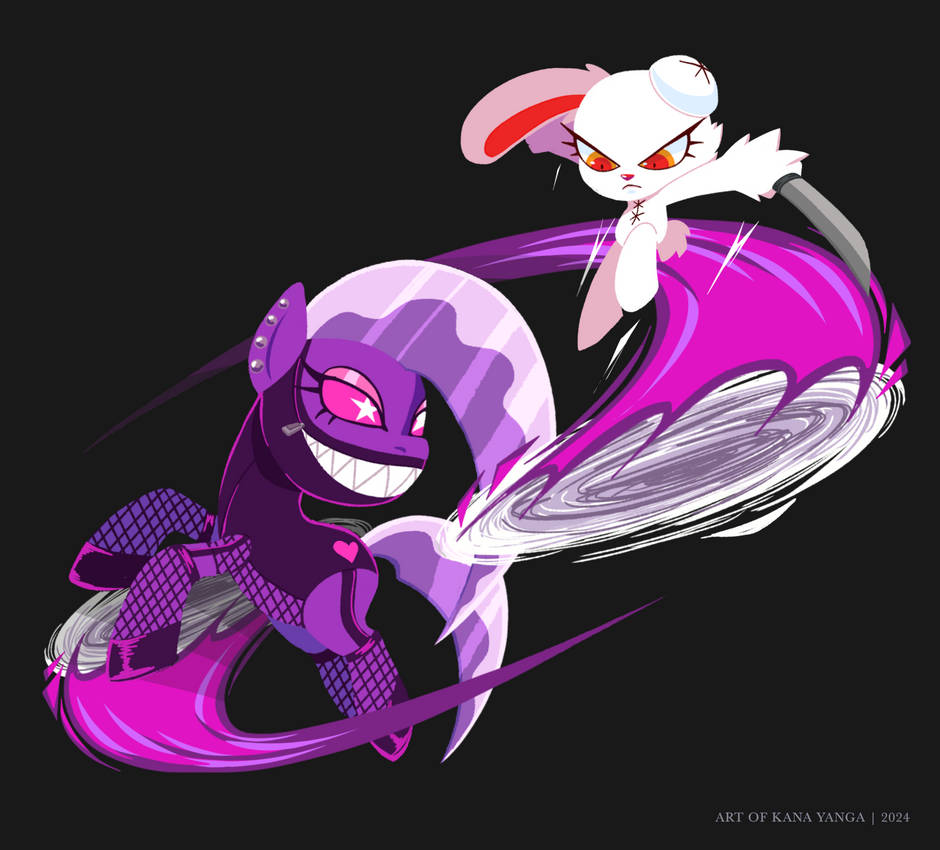 Bloody Bunny vs Pony Lineless Art by KanaYanga on DeviantArt