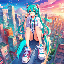 Giantess miku Sneakers Ai