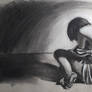 Charcoal study - drapery