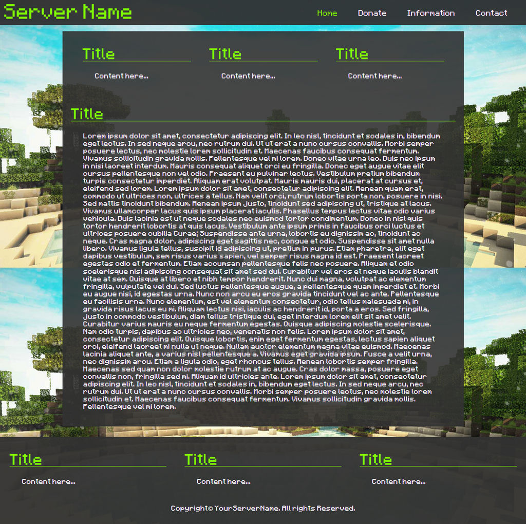 Minecraft Html/Css Template by EvertW on DeviantArt