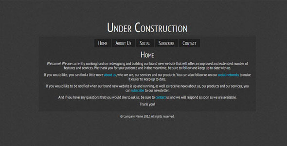 Modern Under Construction Template