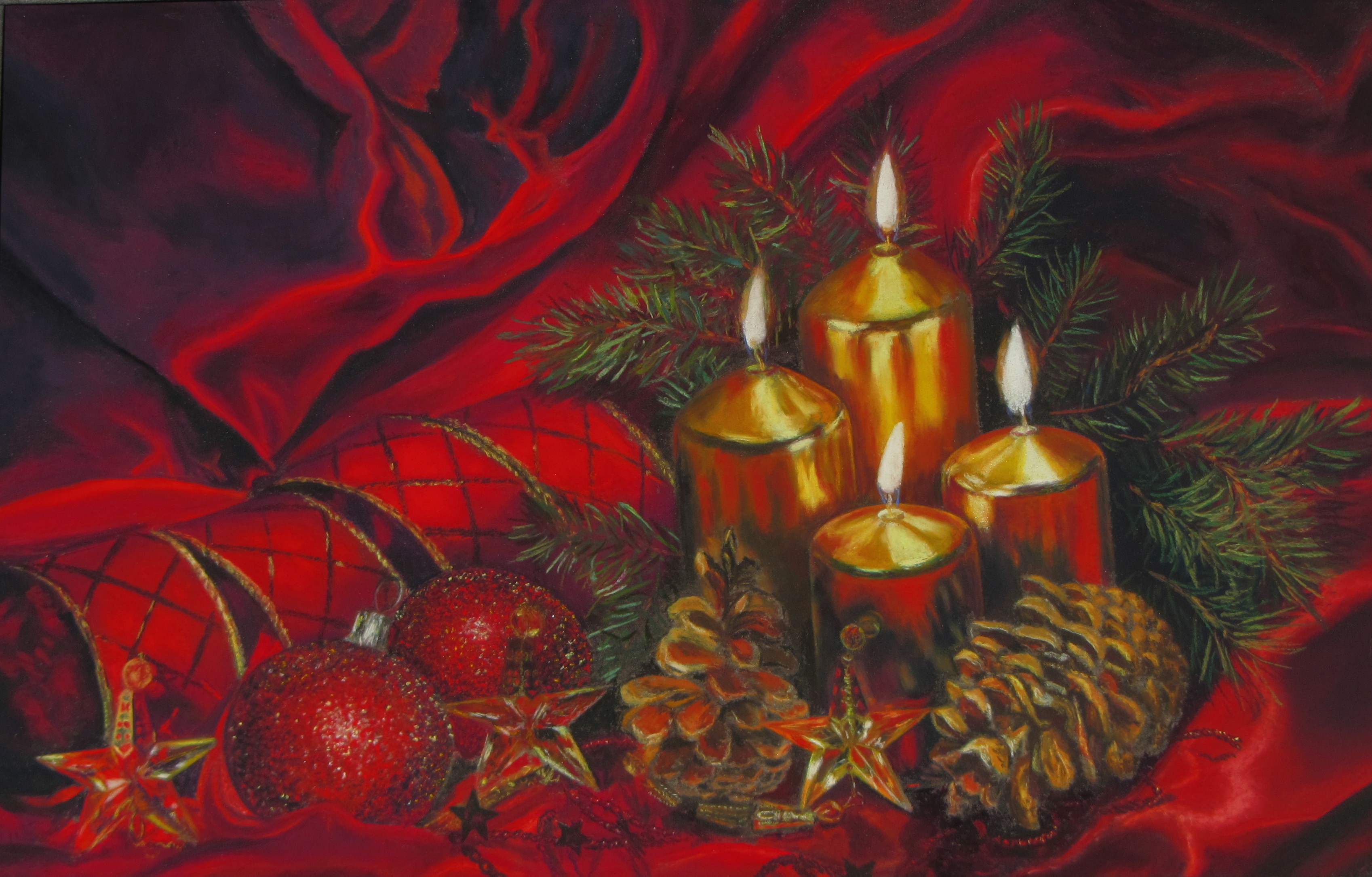 Xmas Still Life in soft pastel