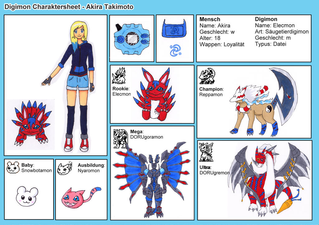 Digimon OC Character Sheet - Akira Takimoto by Loomable on DeviantArt