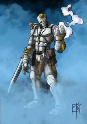 Warforged Eldritch Knight - RPG Character illustra