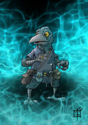 Kenku Warlock - RPG character illustration