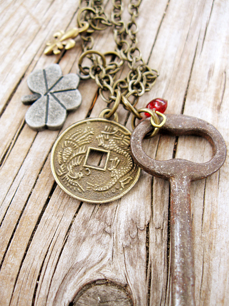 Skeleton Key Charm Necklace