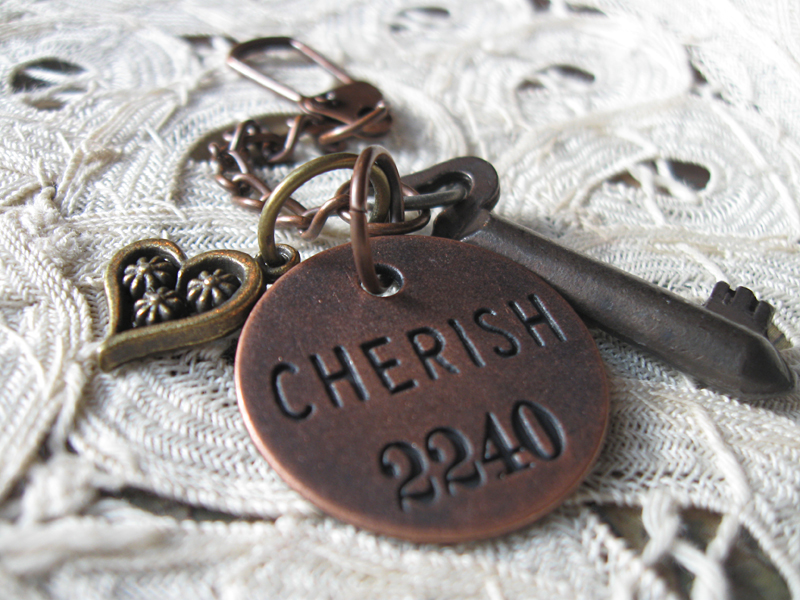 Key of Cherish - Vintage Skeleton Key Keychain